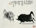 Wu Zuoren lutte contre le bétail vieille Chine à l’encre